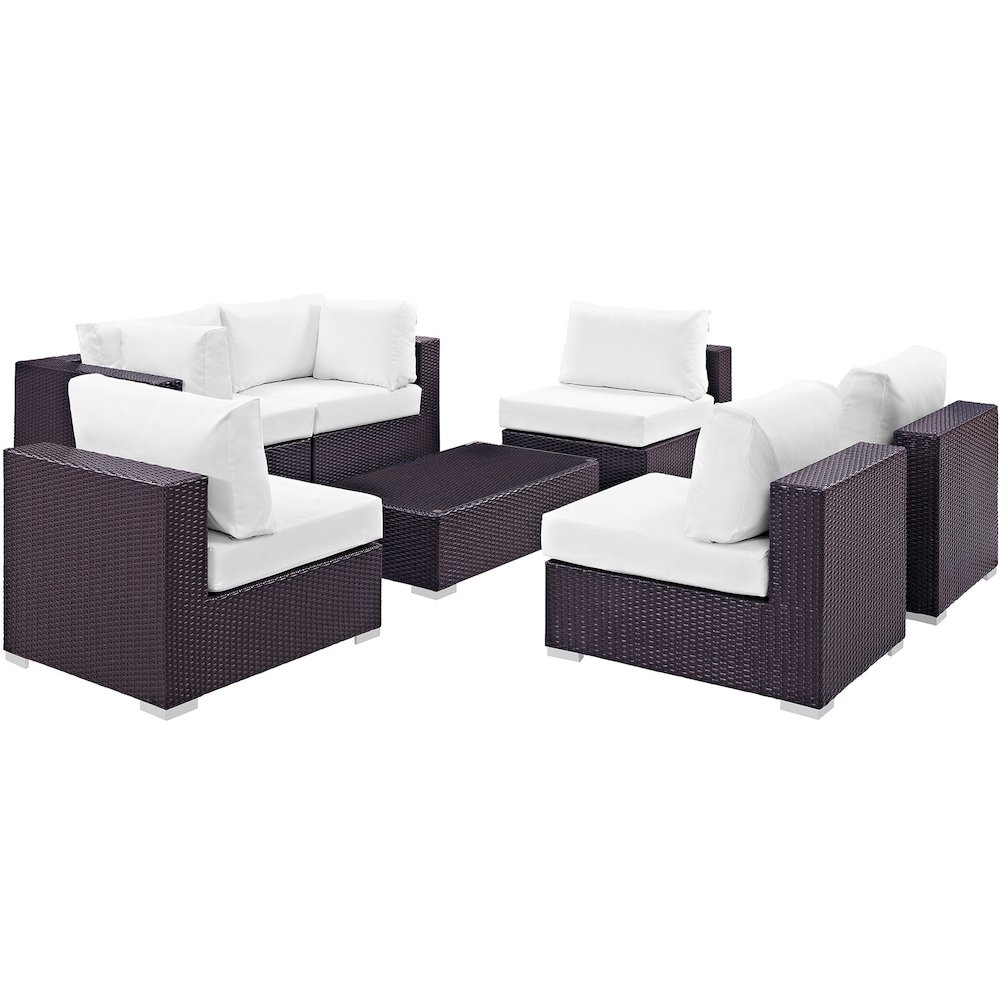 Convene 7 Piece Outdoor Patio Sectional Set. Picture 1