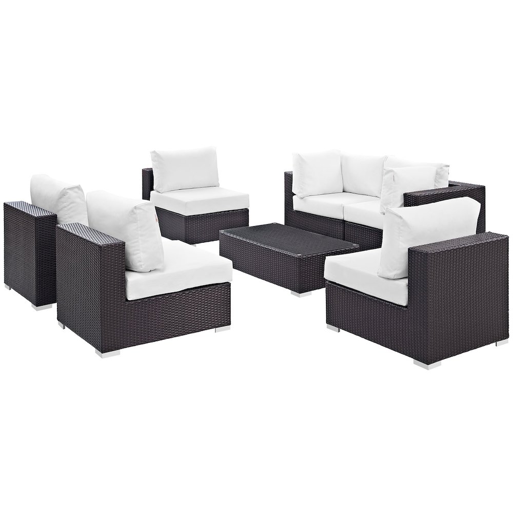 Convene 7 Piece Outdoor Patio Sectional Set. Picture 2