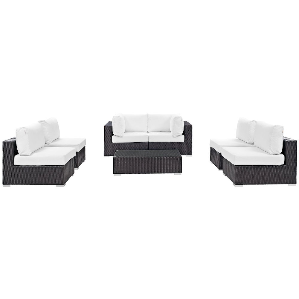 Convene 7 Piece Outdoor Patio Sectional Set. Picture 3