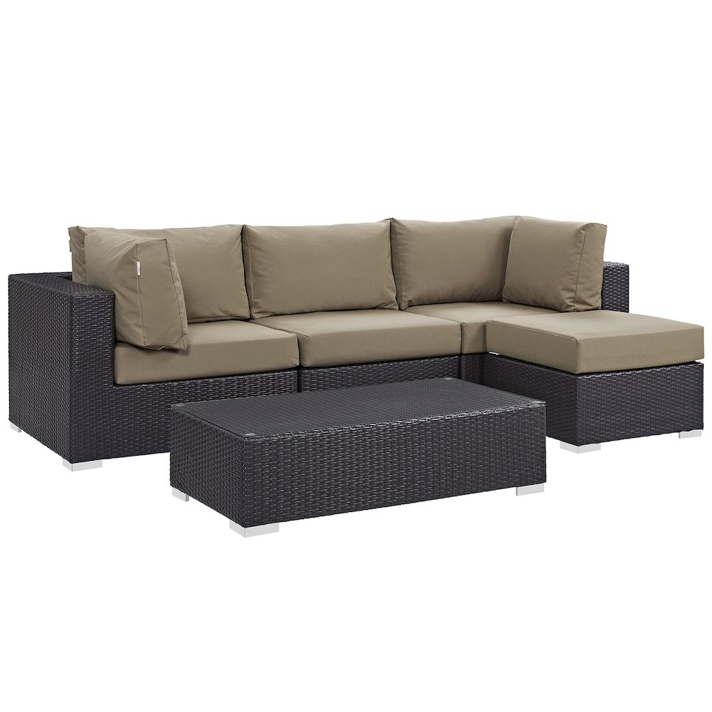 Convene 5 Piece Outdoor Patio Sectional Set. Picture 1