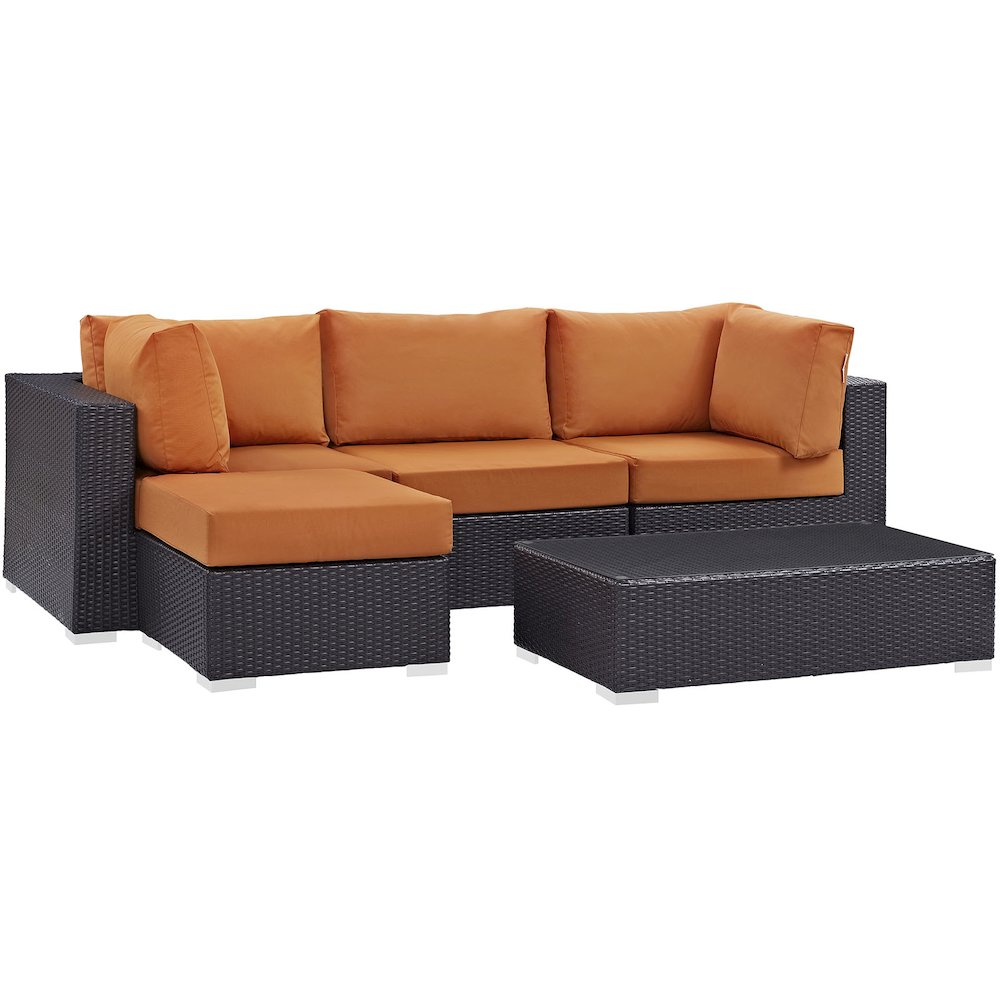 Convene 5 Piece Outdoor Patio Sectional Set. Picture 2