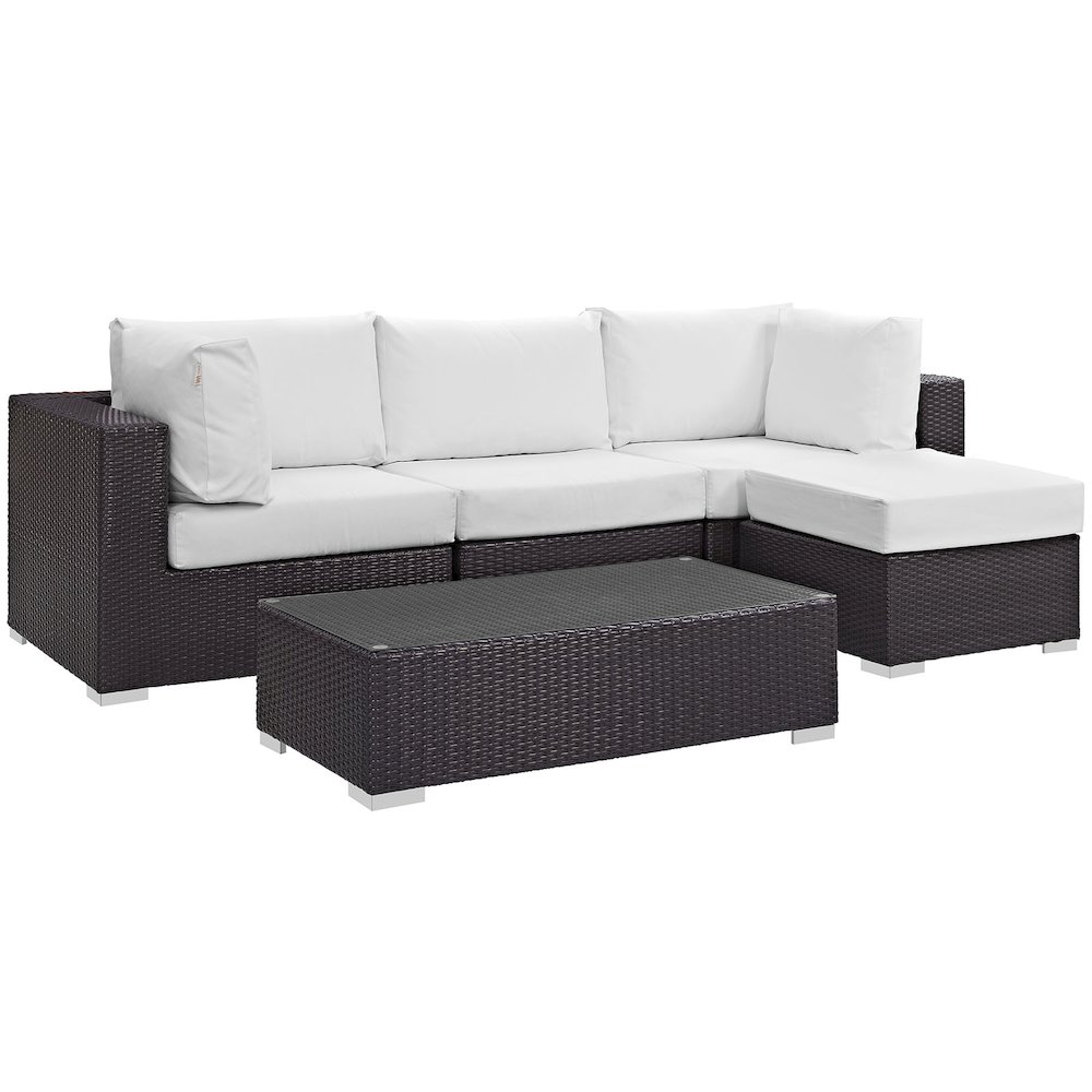 Convene 5 Piece Outdoor Patio Sectional Set. Picture 1