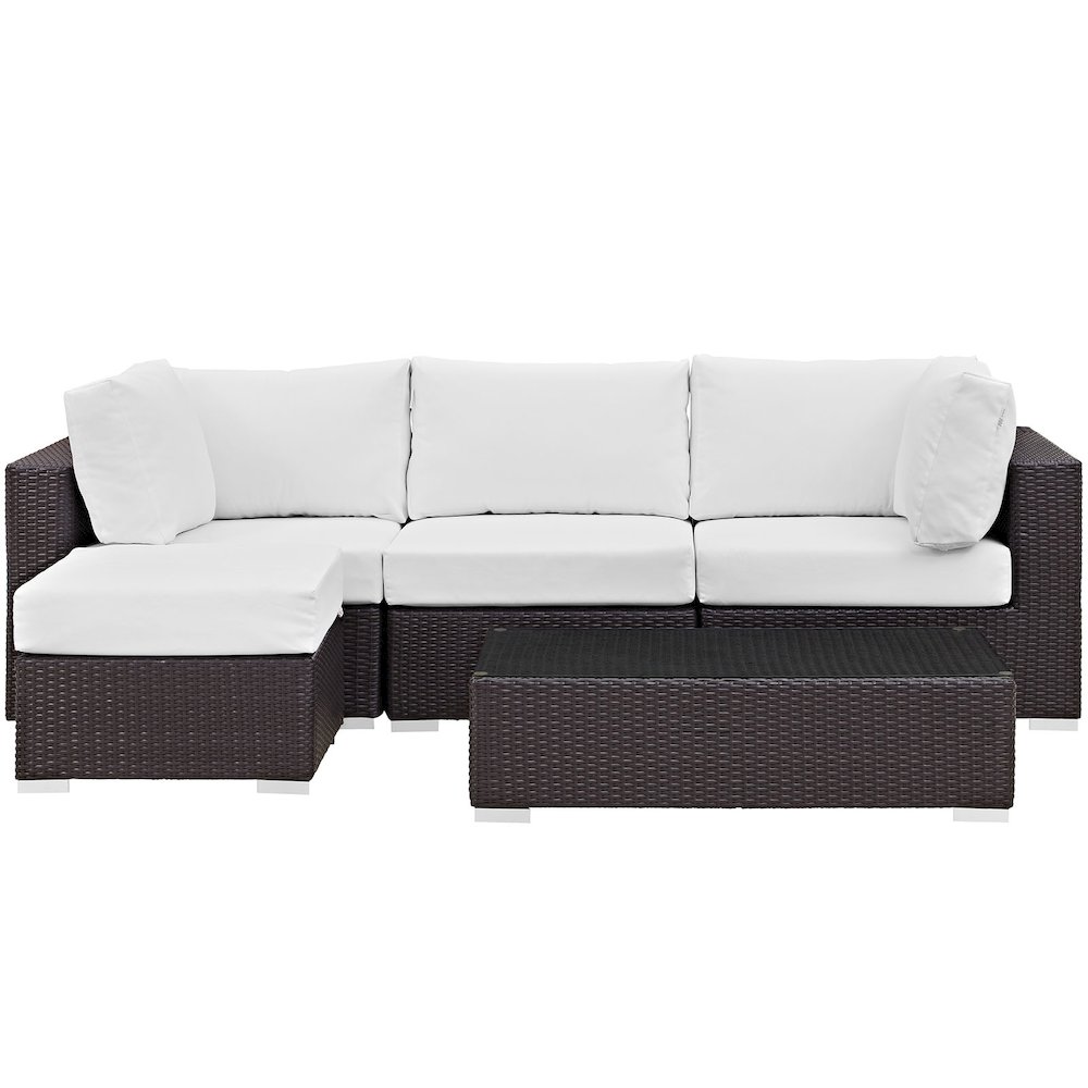 Convene 5 Piece Outdoor Patio Sectional Set. Picture 3