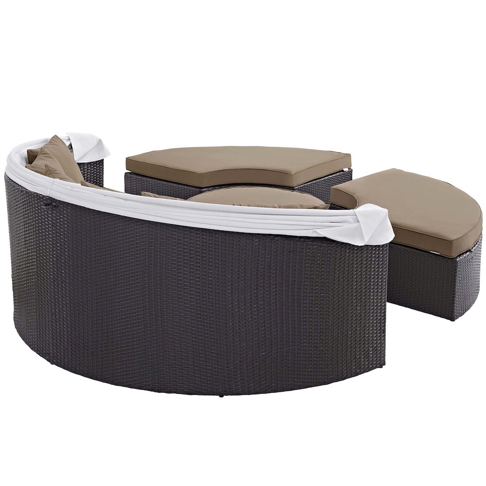 Convene Outdoor Patio Wicker Rattan Canopy Sectional Daybed. Picture 4