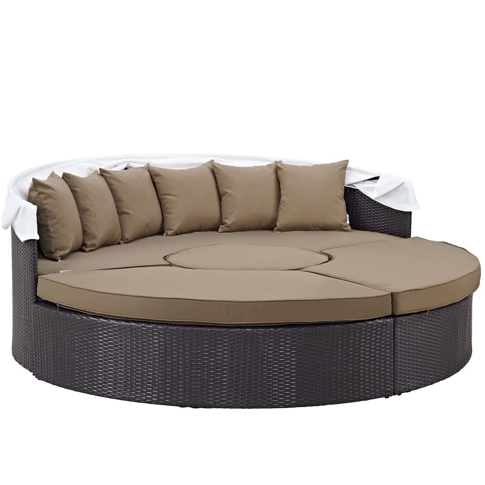 Convene Outdoor Patio Wicker Rattan Canopy Sectional Daybed. Picture 6