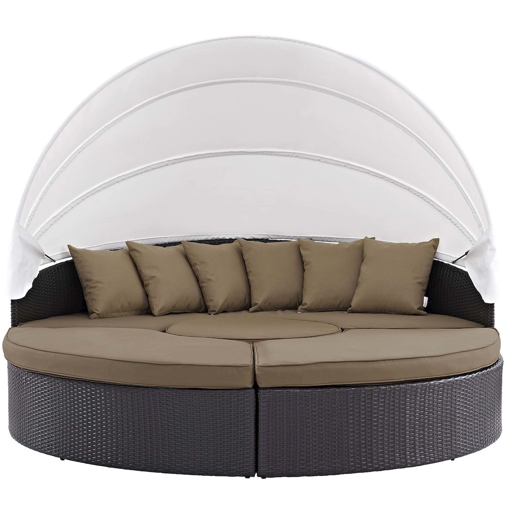 Convene Outdoor Patio Wicker Rattan Canopy Sectional Daybed. Picture 7