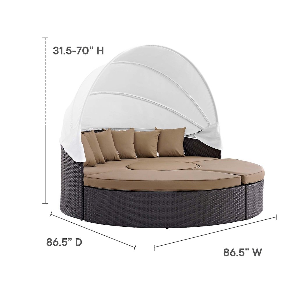 Convene Outdoor Patio Wicker Rattan Canopy Sectional Daybed. Picture 3