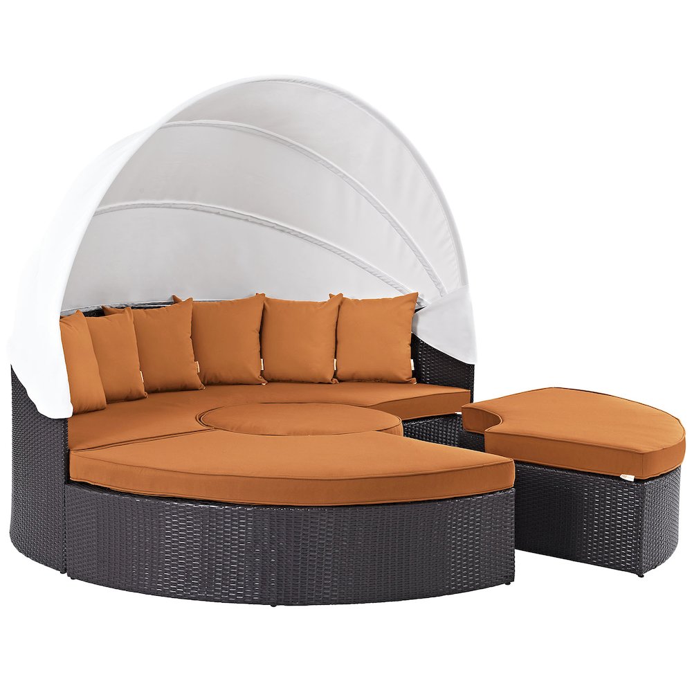 Convene Outdoor Patio Wicker Rattan Canopy Sectional Daybed. Picture 2