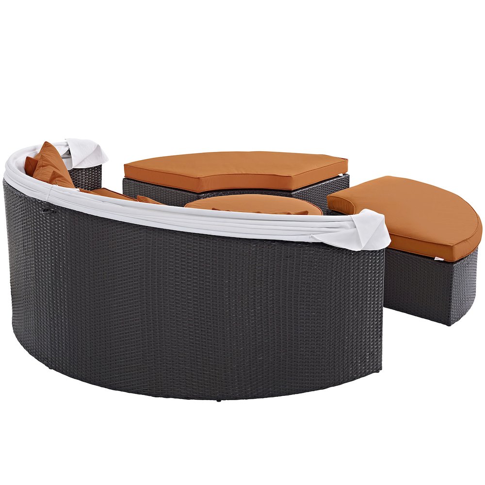 Convene Outdoor Patio Wicker Rattan Canopy Sectional Daybed. Picture 4