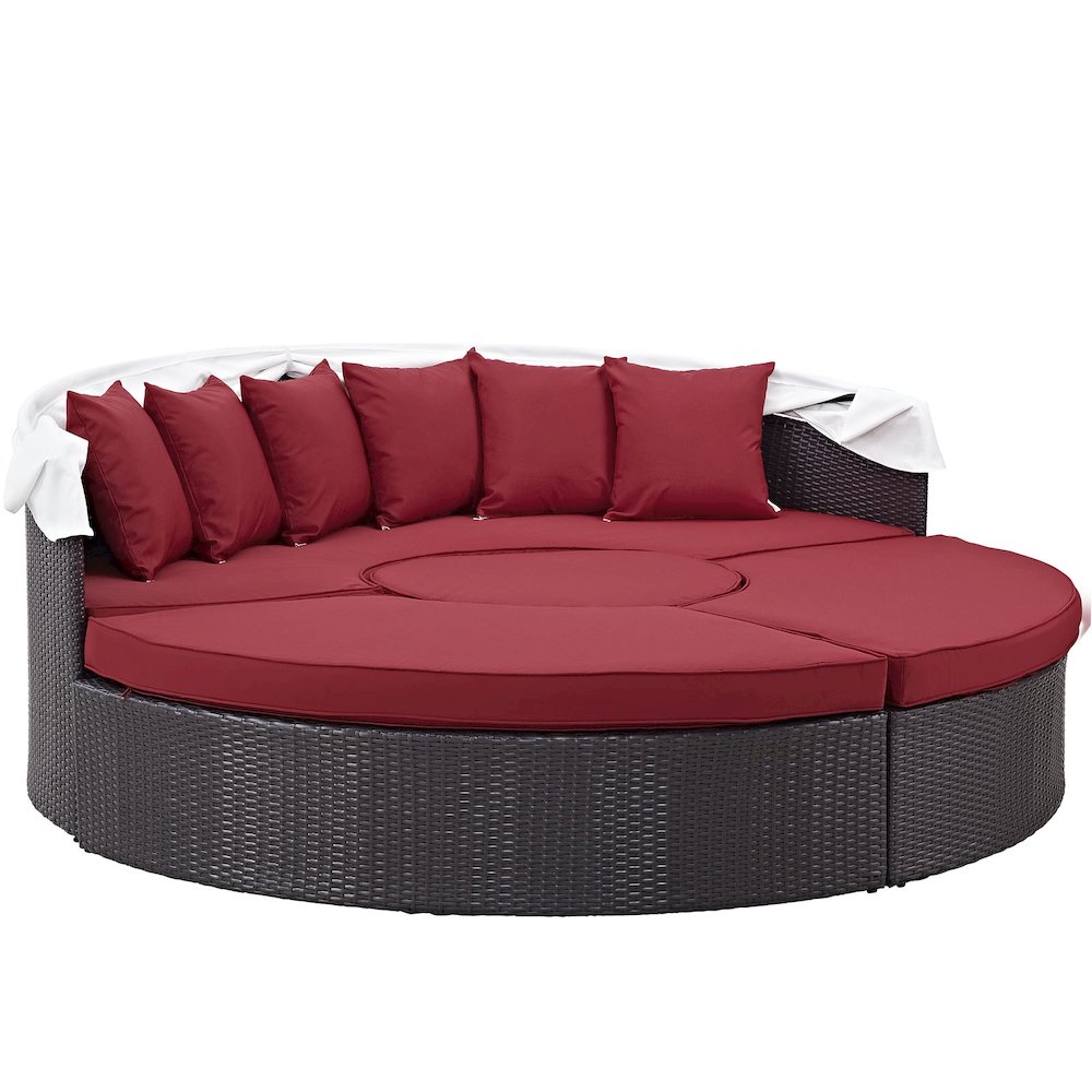 Convene Outdoor Patio Wicker Rattan Canopy Sectional Daybed. Picture 3