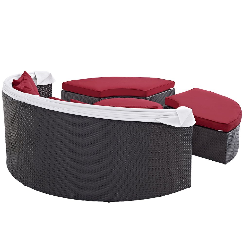 Convene Outdoor Patio Wicker Rattan Canopy Sectional Daybed. Picture 4
