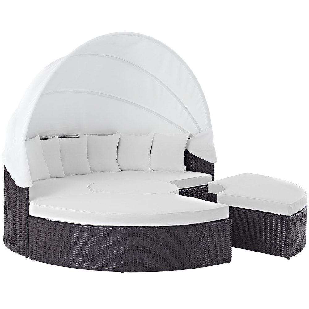 Convene Outdoor Patio Wicker Rattan Canopy Sectional Daybed. Picture 2