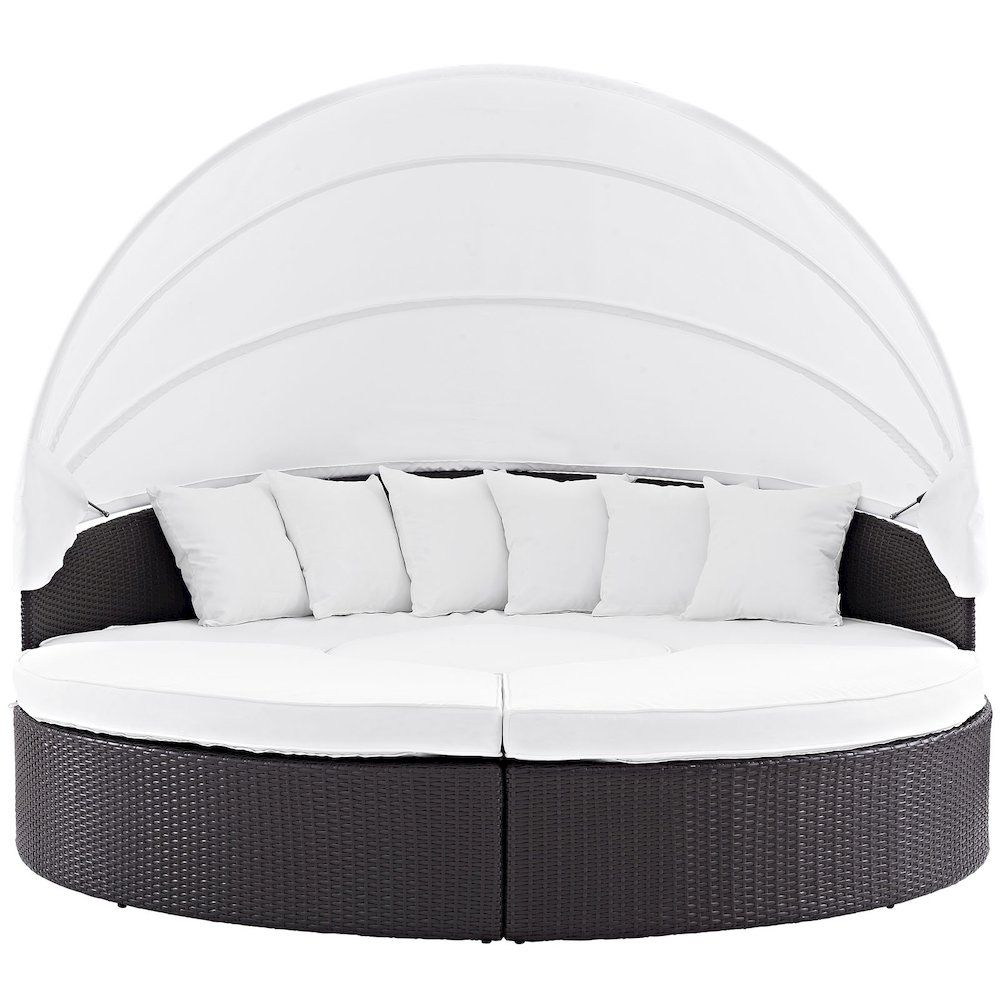 Convene Outdoor Patio Wicker Rattan Canopy Sectional Daybed. Picture 4