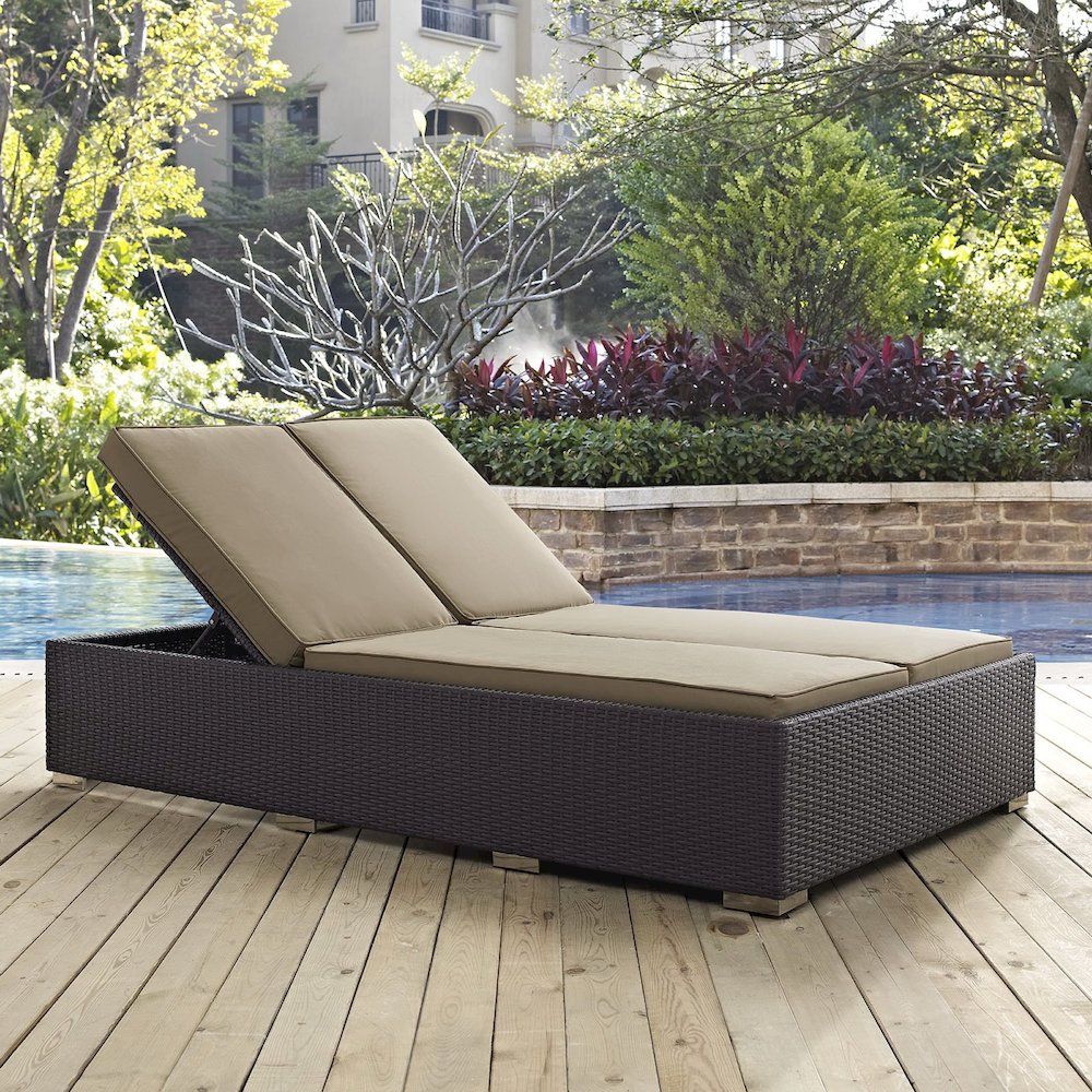 Convene Double Outdoor Patio Chaise. Picture 3