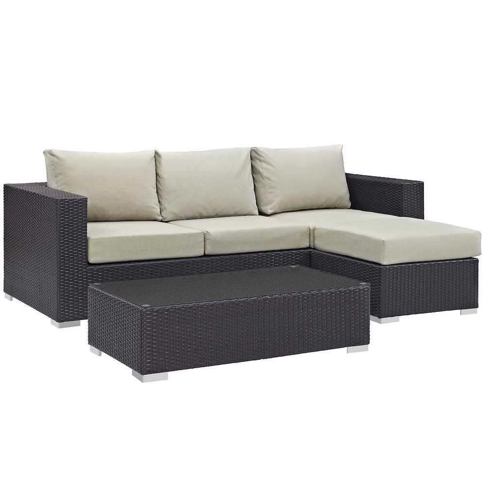 Convene 3 Piece Outdoor Patio Sofa Set. Picture 1