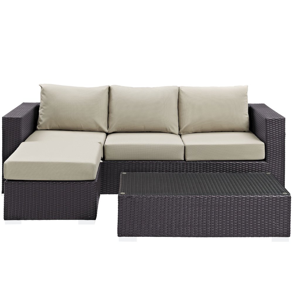 Convene 3 Piece Outdoor Patio Sofa Set. Picture 3