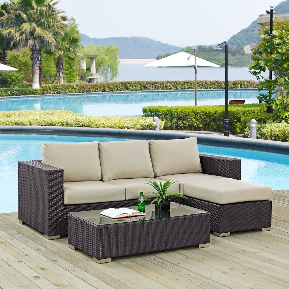 Convene 3 Piece Outdoor Patio Sofa Set. Picture 7