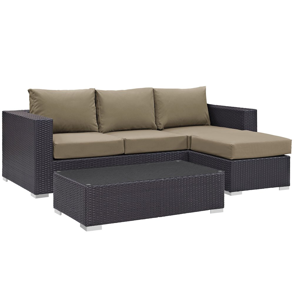 Convene 3 Piece Outdoor Patio Sofa Set. Picture 1