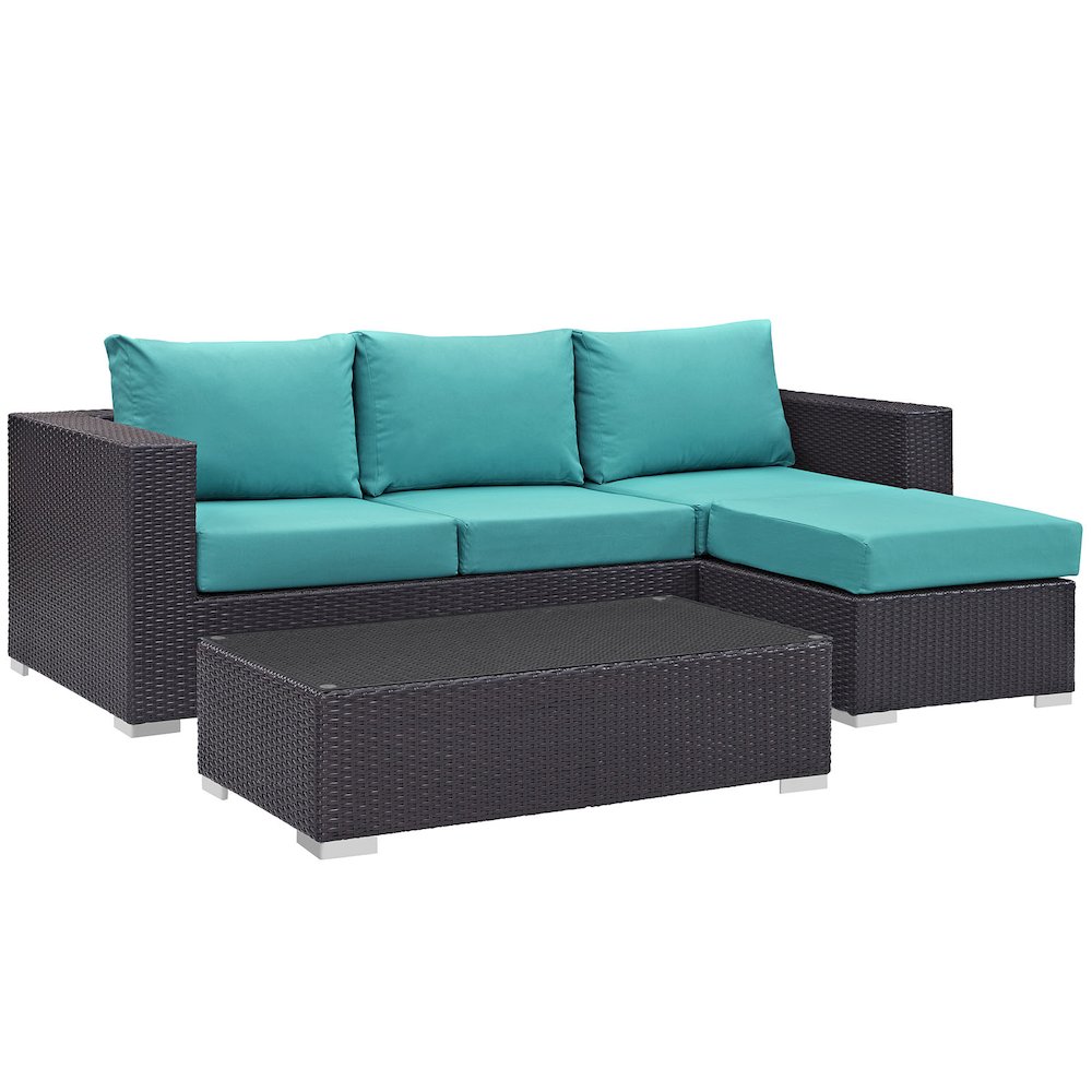 Convene 3 Piece Outdoor Patio Sofa Set. Picture 1