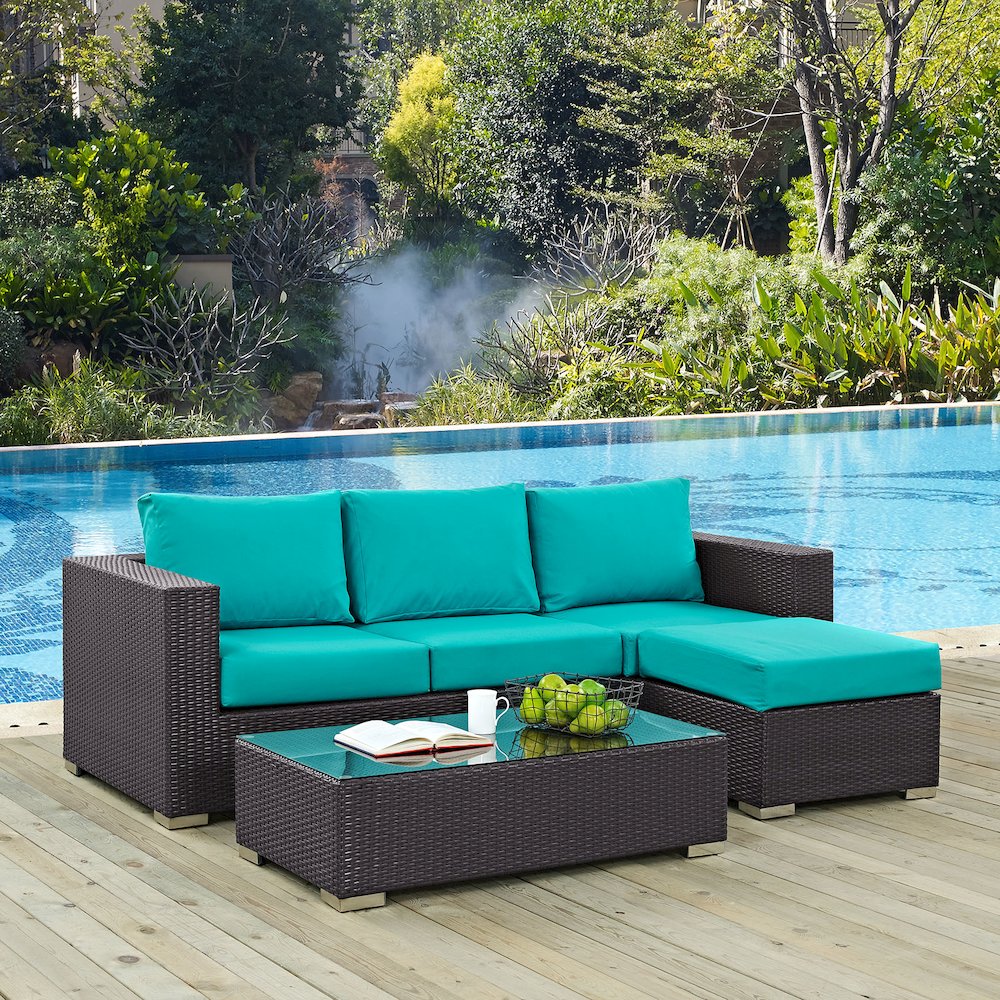 Convene 3 Piece Outdoor Patio Sofa Set. Picture 7