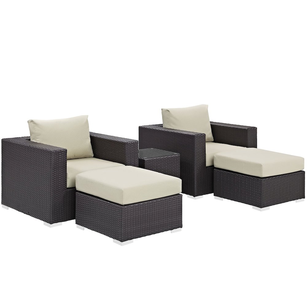 Convene 5 Piece Outdoor Patio Sectional Set. Picture 2