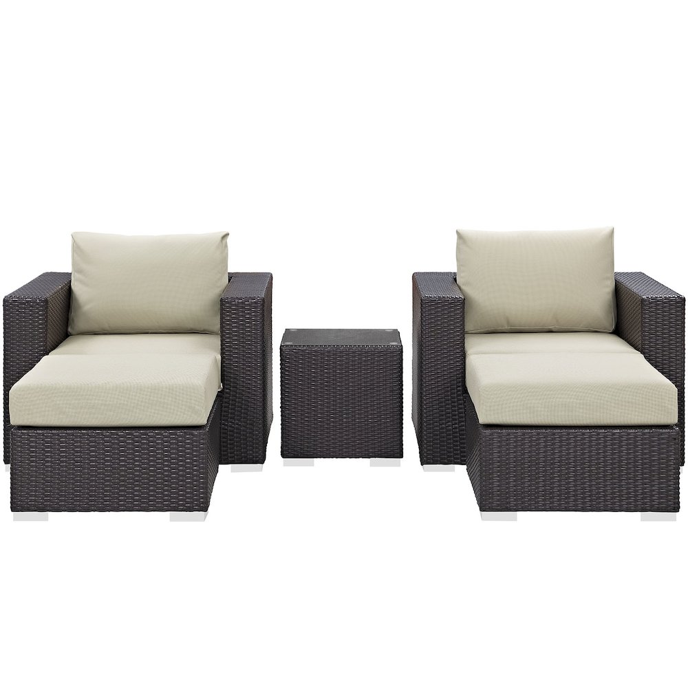 Convene 5 Piece Outdoor Patio Sectional Set. Picture 3