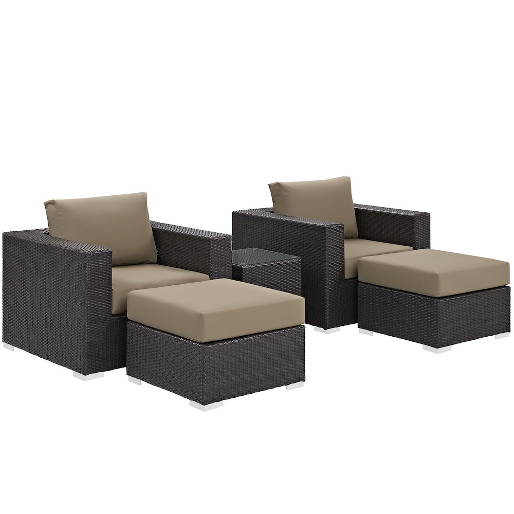 Convene 5 Piece Outdoor Patio Sectional Set. Picture 2