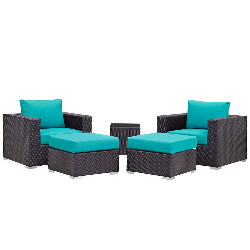 Convene 5 Piece Outdoor Patio Sectional Set. Picture 1
