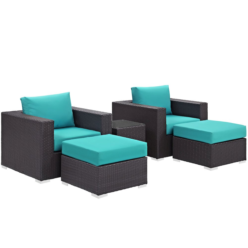 Convene 5 Piece Outdoor Patio Sectional Set. Picture 2
