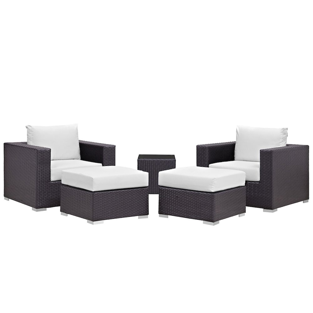 Convene 5 Piece Outdoor Patio Sectional Set. Picture 1