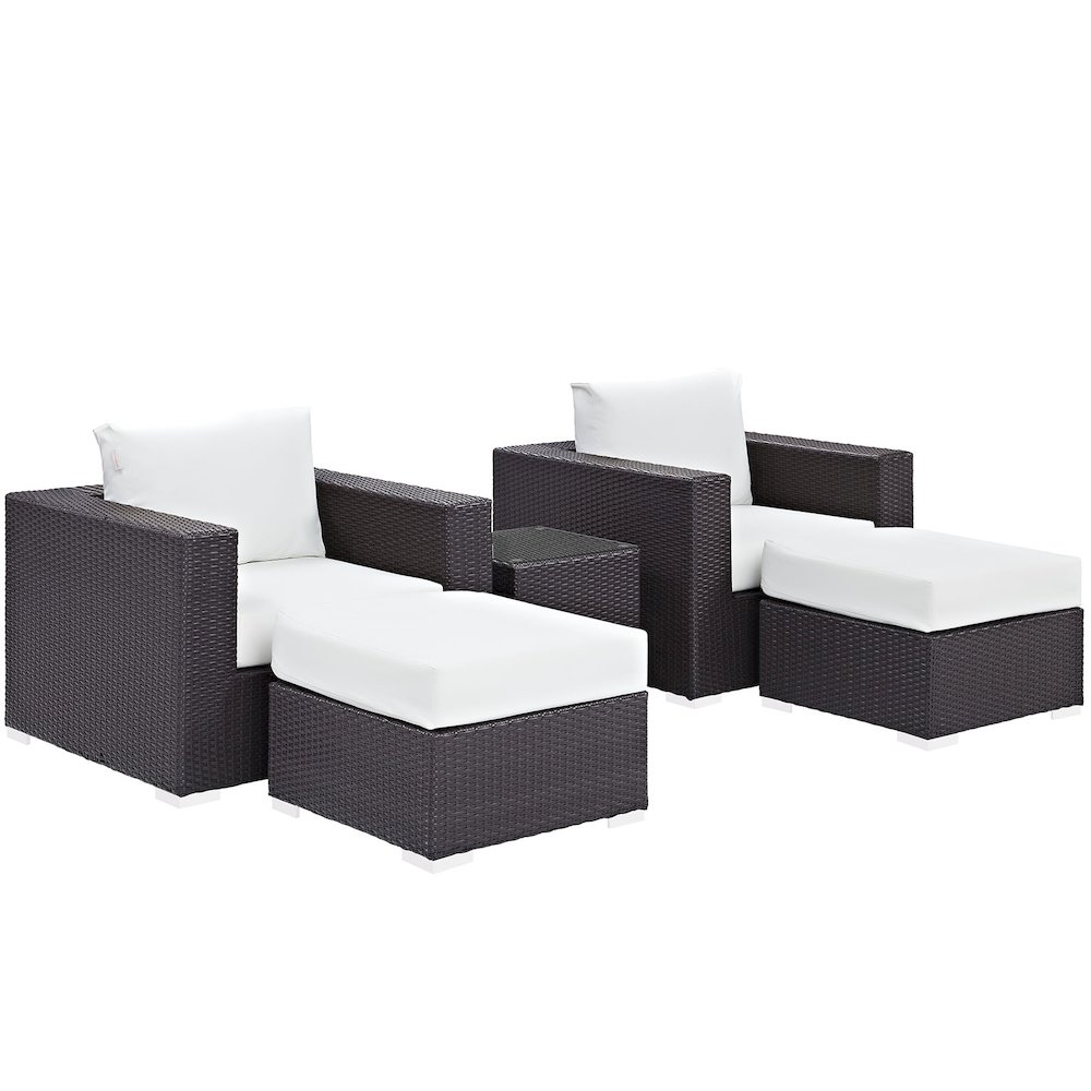 Convene 5 Piece Outdoor Patio Sectional Set. Picture 2
