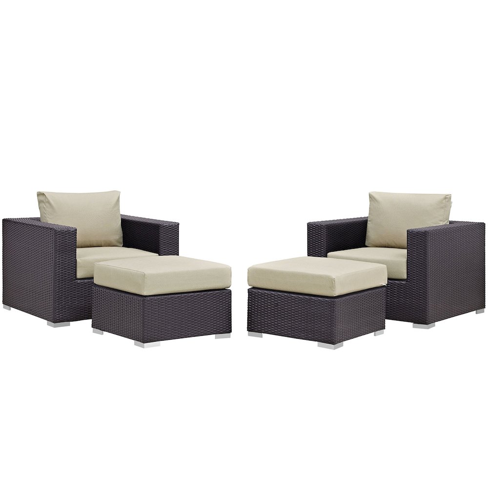 Convene 4 Piece Outdoor Patio Sectional Set. Picture 1