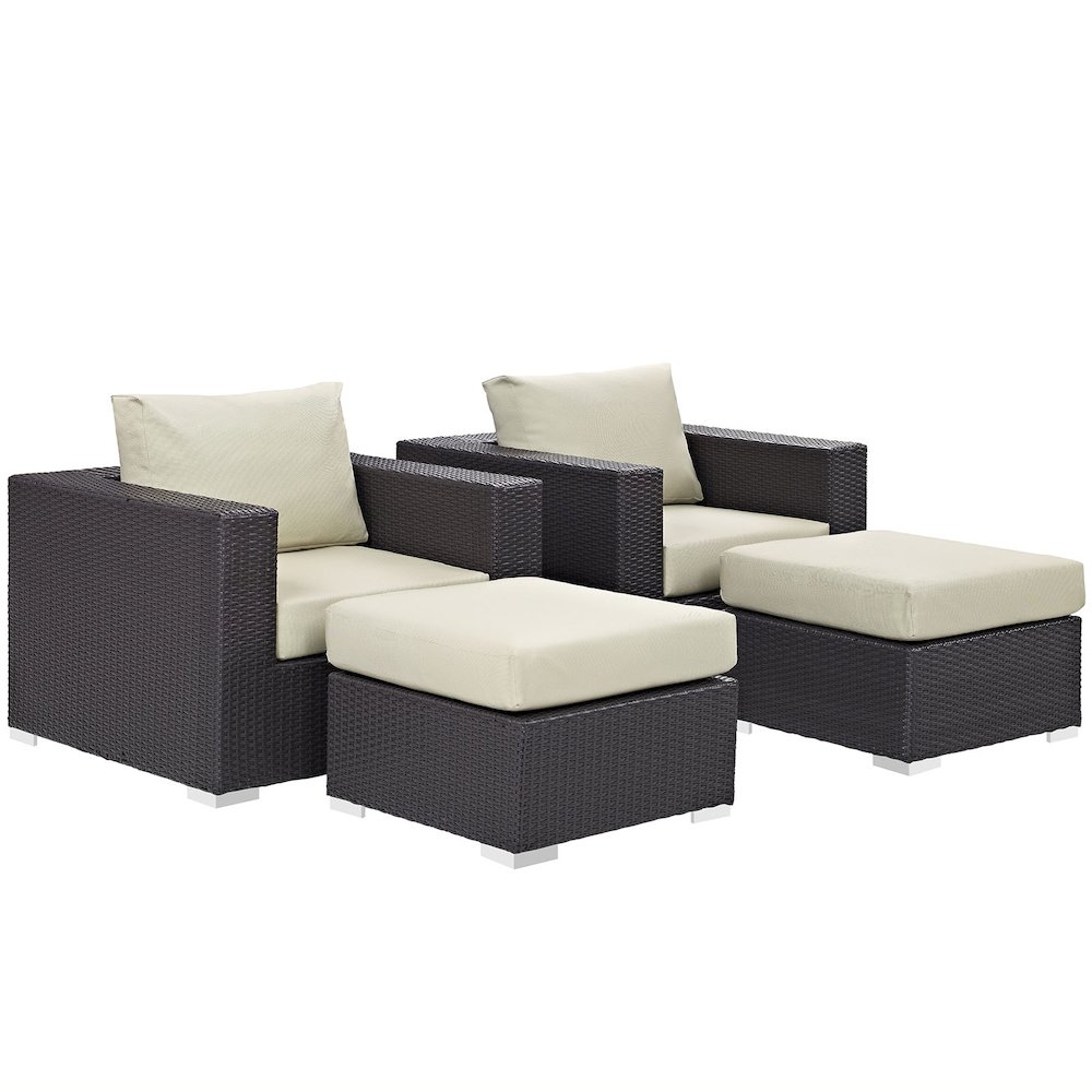 Convene 4 Piece Outdoor Patio Sectional Set. Picture 2