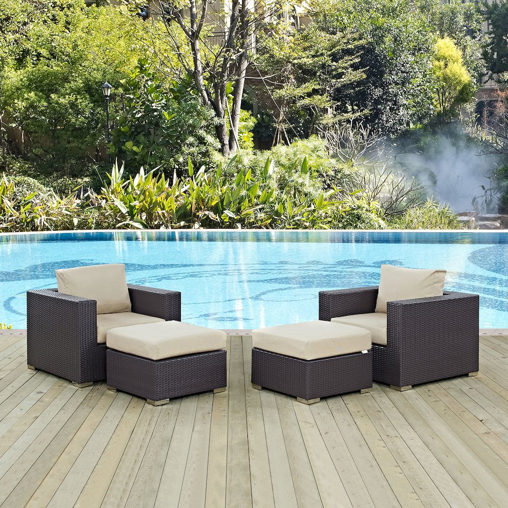 Convene 4 Piece Outdoor Patio Sectional Set. Picture 6