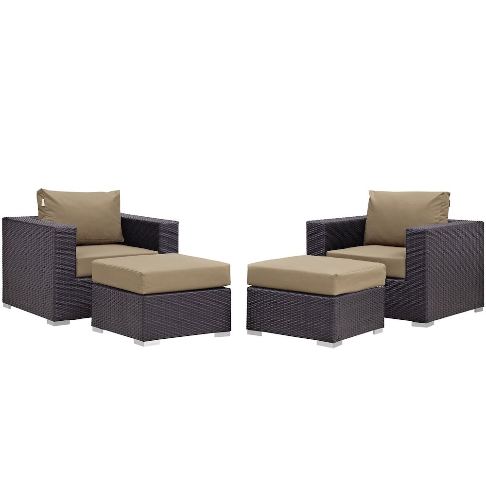 Convene 4 Piece Outdoor Patio Sectional Set. Picture 1