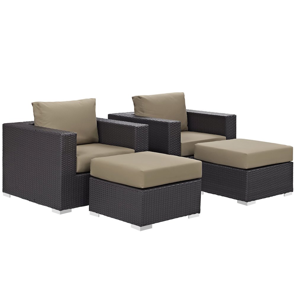 Convene 4 Piece Outdoor Patio Sectional Set. Picture 2
