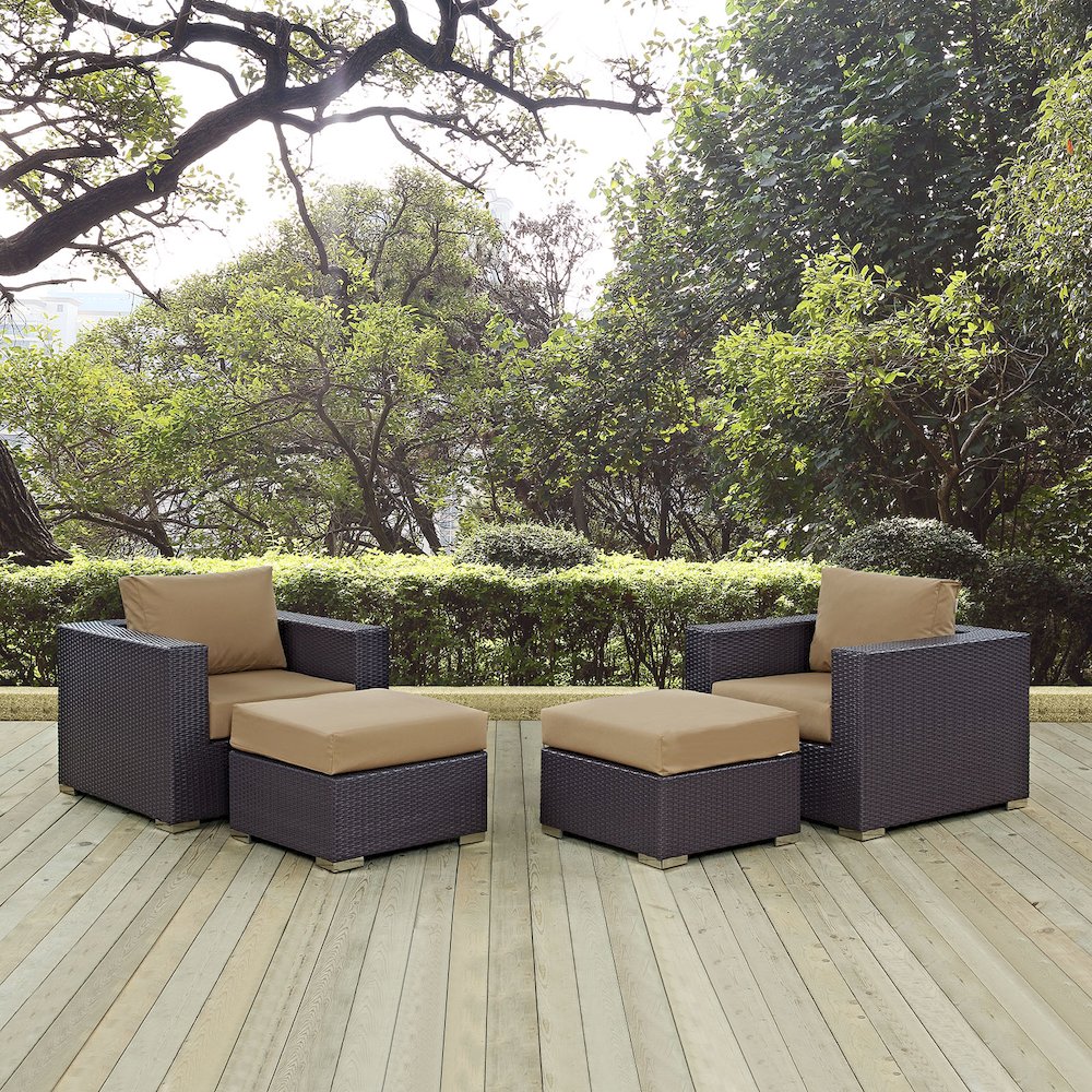 Convene 4 Piece Outdoor Patio Sectional Set. Picture 5