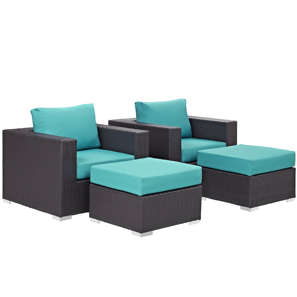 Convene 4 Piece Outdoor Patio Sectional Set. Picture 2