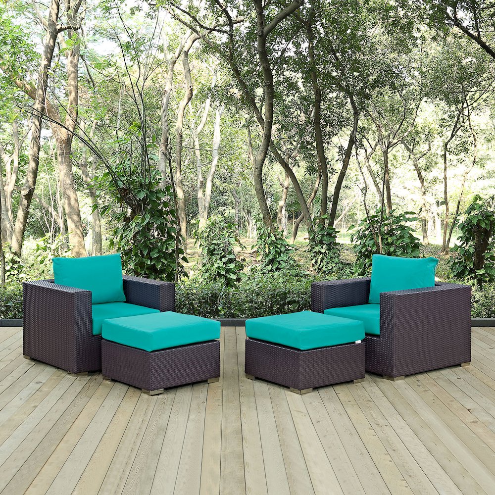Convene 4 Piece Outdoor Patio Sectional Set. Picture 6