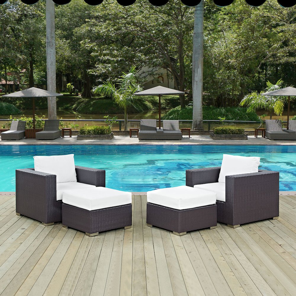Convene 4 Piece Outdoor Patio Sectional Set. Picture 6