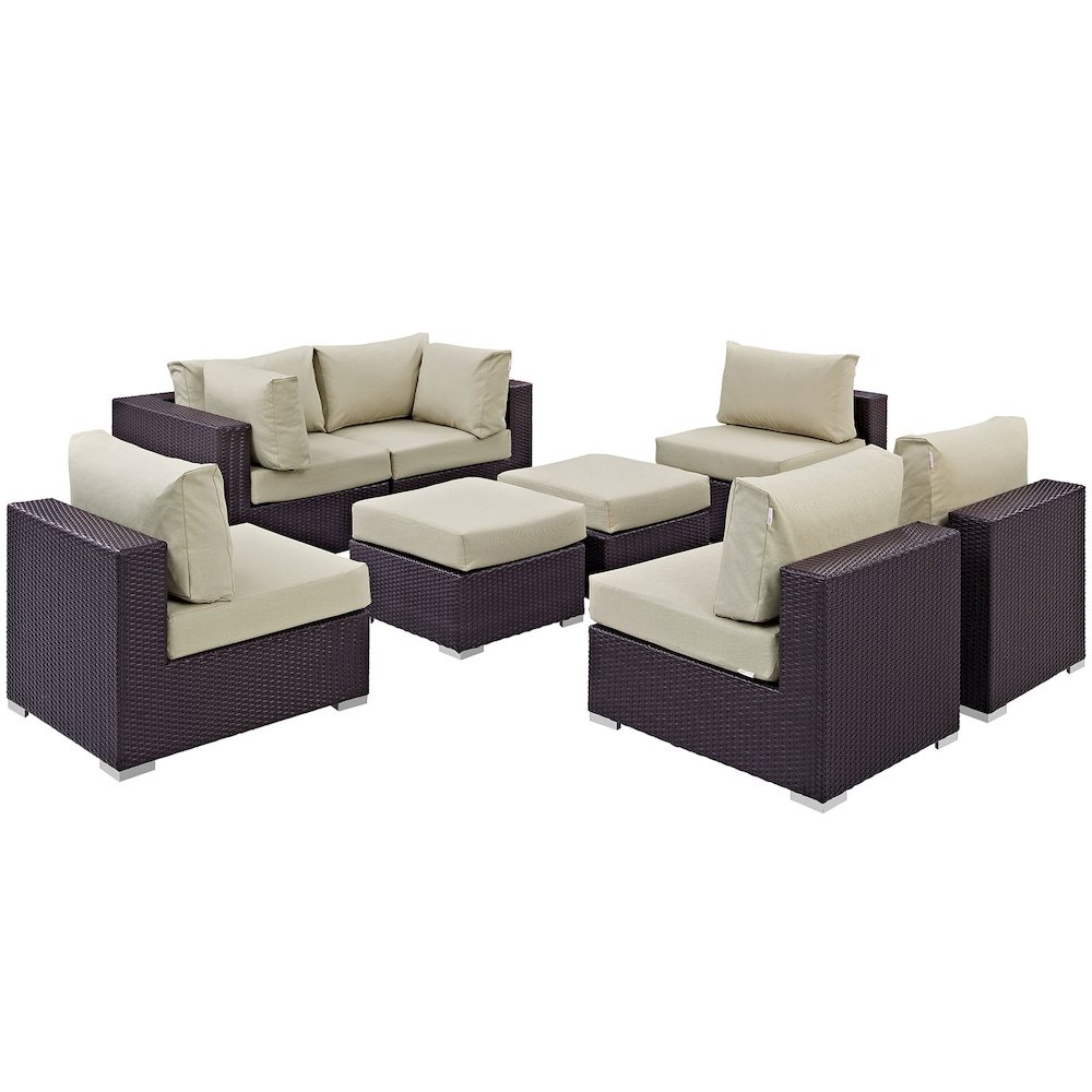 Convene 8 Piece Outdoor Patio Sectional Set. Picture 2