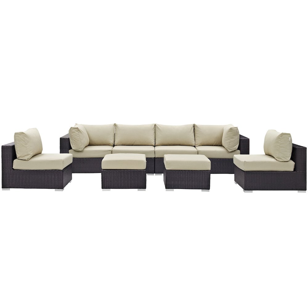 Convene 8 Piece Outdoor Patio Sectional Set. Picture 3