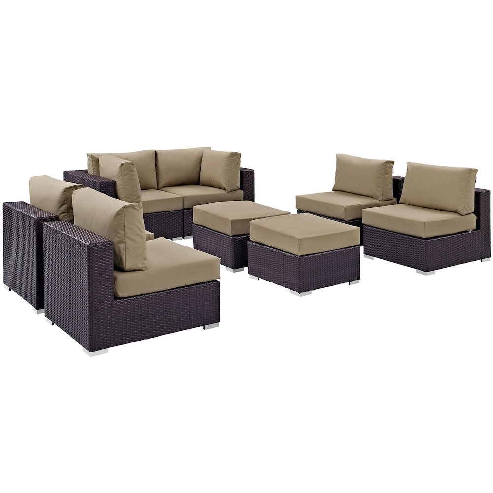 Convene 8 Piece Outdoor Patio Sectional Set. Picture 1