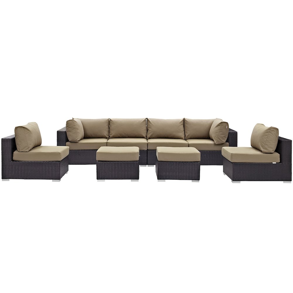 Convene 8 Piece Outdoor Patio Sectional Set. Picture 3