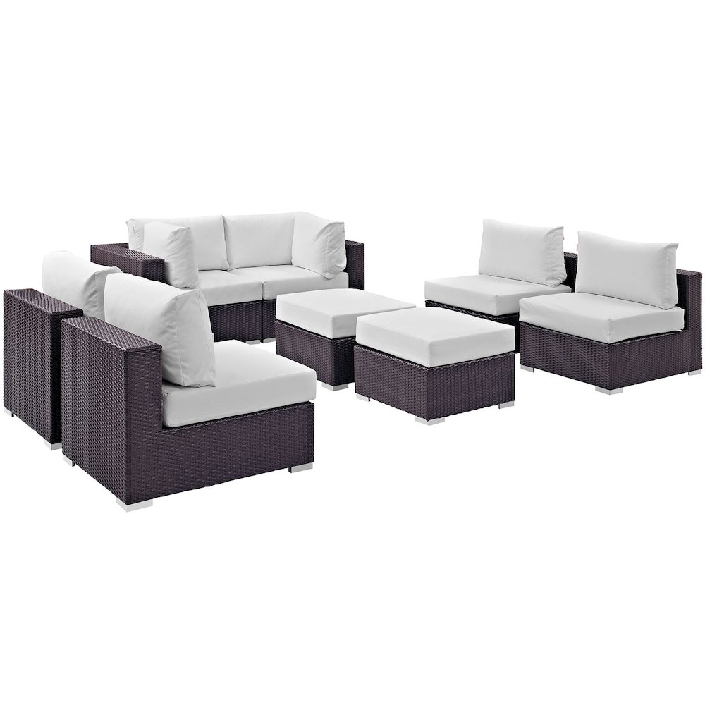 Convene 8 Piece Outdoor Patio Sectional Set. Picture 1