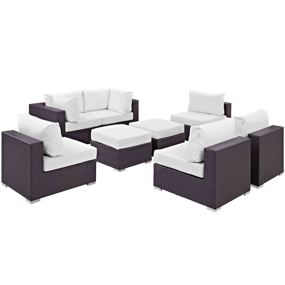 Convene 8 Piece Outdoor Patio Sectional Set. Picture 2