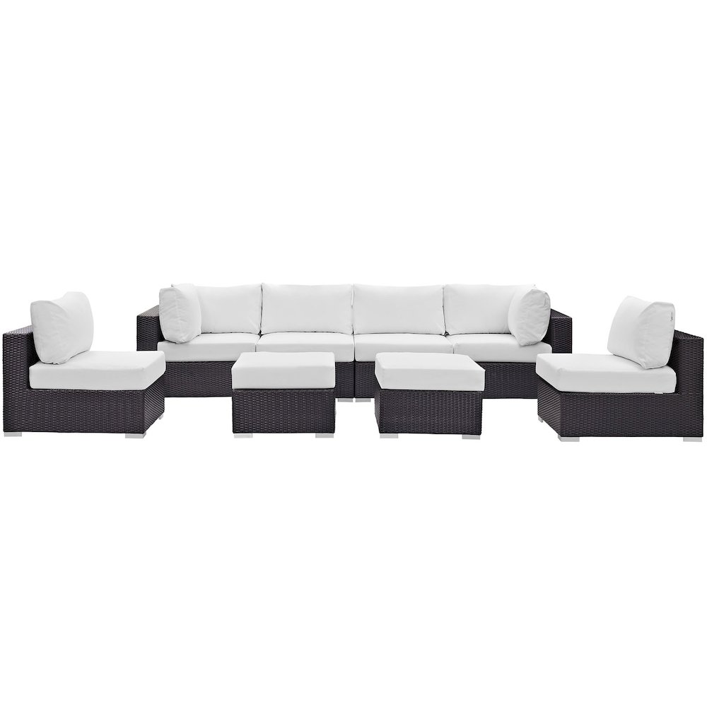 Convene 8 Piece Outdoor Patio Sectional Set. Picture 3