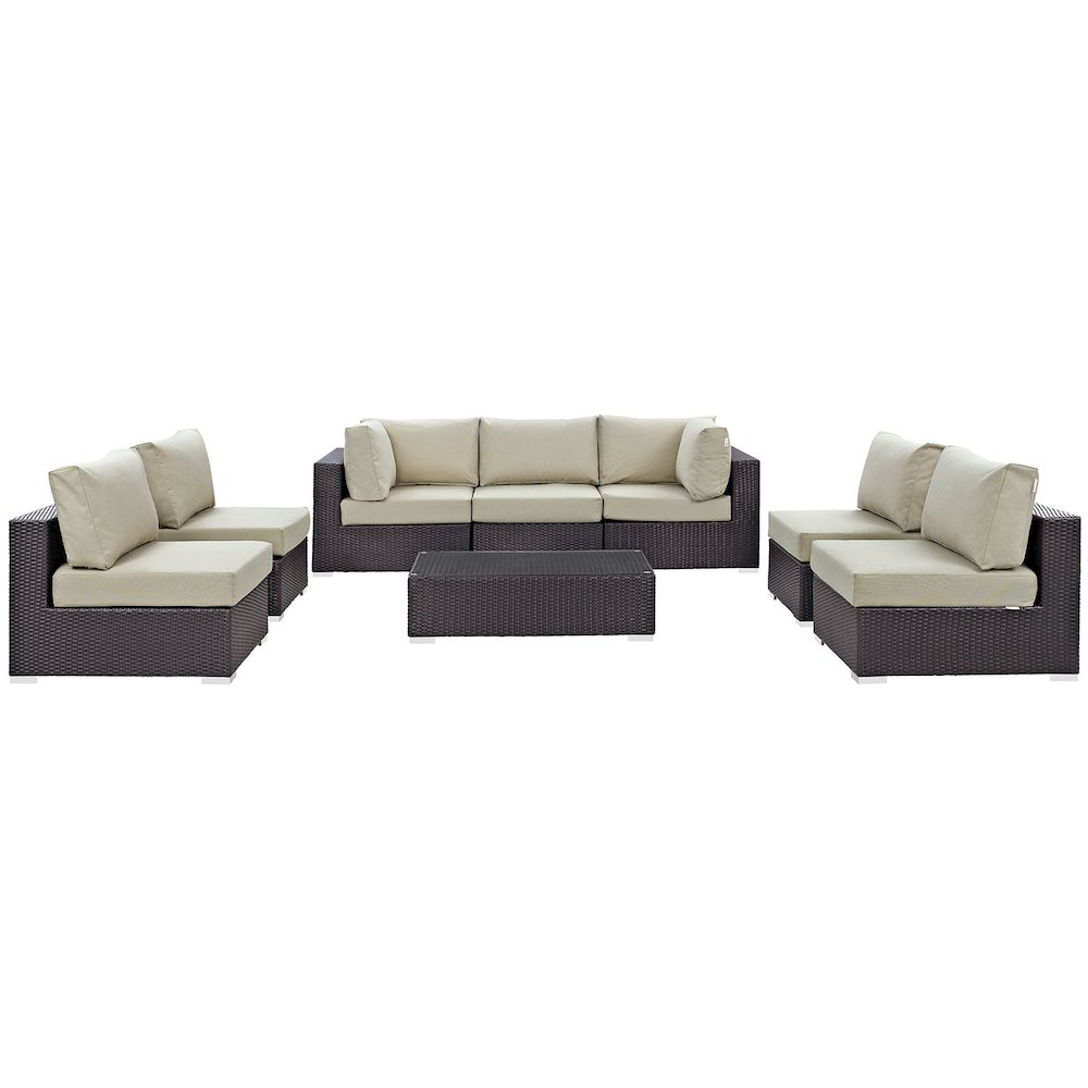 Convene 8 Piece Outdoor Patio Sectional Set. Picture 2