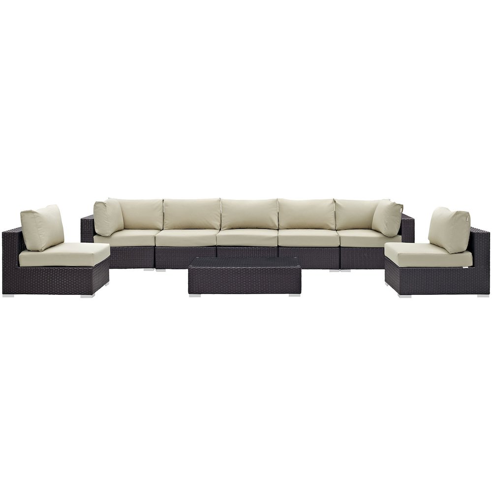 Convene 8 Piece Outdoor Patio Sectional Set. Picture 3