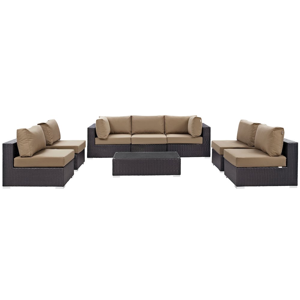 Convene 8 Piece Outdoor Patio Sectional Set. Picture 2